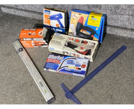 Job lot of tools comprising of Draper Hot air gun, sander, nail gun etc