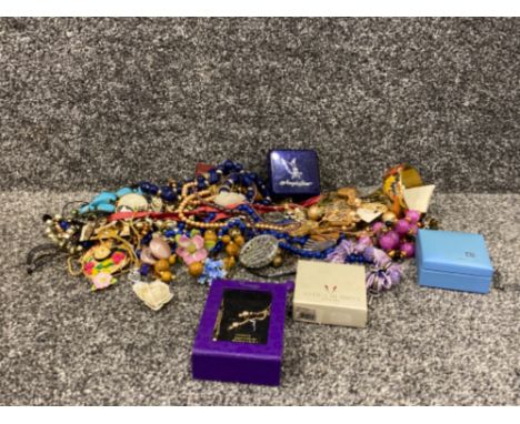 Box of vintage and assorted costume jewellery