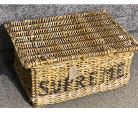 Large vintage wicker laundry basket “Supreme”