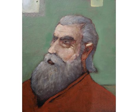 DONALD MACLEOD (SCOTTISH 1956-2018) PORTRAIT Oil on board, 30 x 25cm Together with a similar by the same hand, 15 x 15cm (2) 