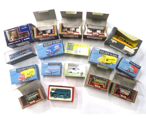 Assorted boxed model vehicles, largely buses, trams and vans, to include Corgi Classics, Golden Oldies and Original Omnibus S