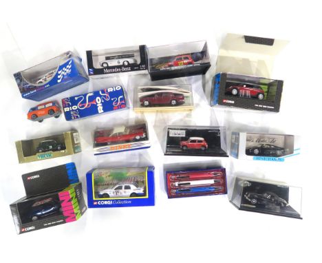 Mixed boxed model cars, to include Corgi Collection 59301 Ford Sierra Corgi Rally, Rio 63 1938 Delahaye 135m, Newray 1:43-sca