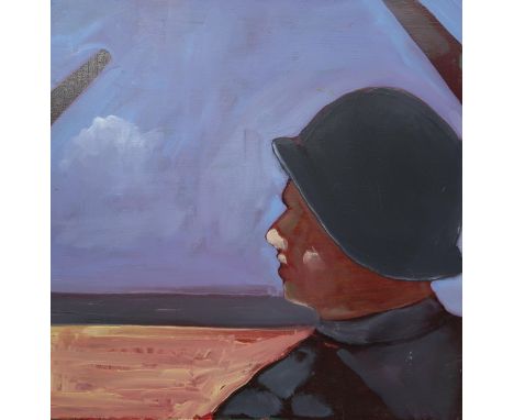 DONALD MACLEOD (SCOTTISH 1956-2018) PORTRAIT OF A SOLDIER Oil on board, 30 x 30cm Condition Report:Available upon request