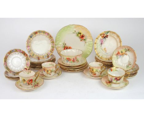 A collection of Nautilus porcelain, mainly poppy decorated including nine plates, ten saucers, three cups, cake plate, and su