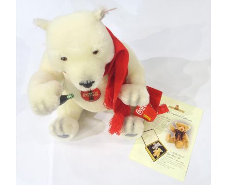 A Steiff Coca Cola Polar Bear, with white tag, no. 04016, limited edition of 10,000, boxed; together with a Dean's Rag Book 1
