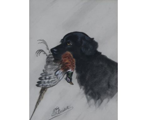 L. W. FRASER Hunting dog, Pastel on paper, signed lower left, 20 x 15cmTogether with another signed "Delny Black" (2) Conditi