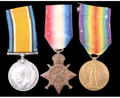A 1914 Star, British War and Victory Medals to 1537 Pte R Shaw, 1/Northumberland Fusiliers
