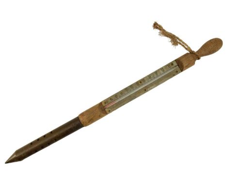 An early 20th Century gardener's hotbed soil thermometer, 43.5 cm