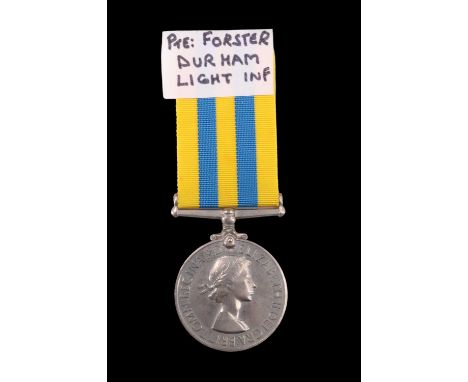 A Queen's Korea Medal to 22651458 Pte E J E Foster, Durham Light Infantry