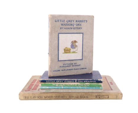 Six vintage children’s books including two first editions: Alison Uttley, “Little Grey Rabbit Goes to The North Pole”, first 