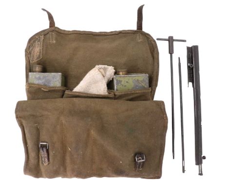 A Soviet Bloc machine gun spares and tools satchel and contents