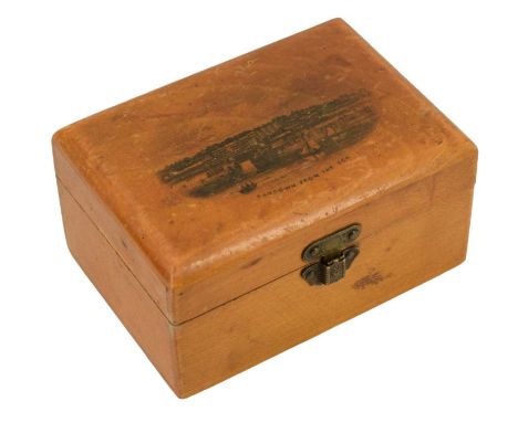 [ Zulu War ] A late 19th Century Mauchline Ware "Sandown From the Sea" trinket box containing a group of ground-recovered mil