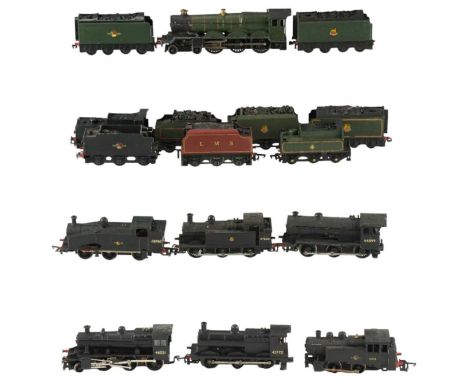 Seven Hornby and Lima model railway locomotives together with nine tenders