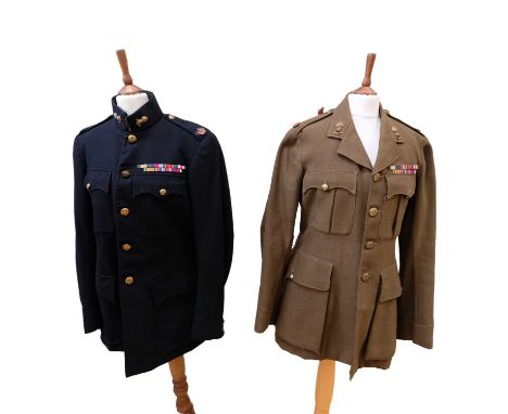 A Royal Artillery Major's Service Dress and Patrol jackets, circa Second World War, together with a post-War document suggest