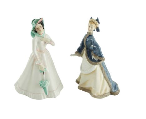 A Royal Doulton figurine Julia together with a Royal Worcester figurine Winter's Morn, tallest 20 cm