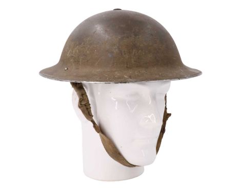 A Second World War British army Mk II steel helmet
