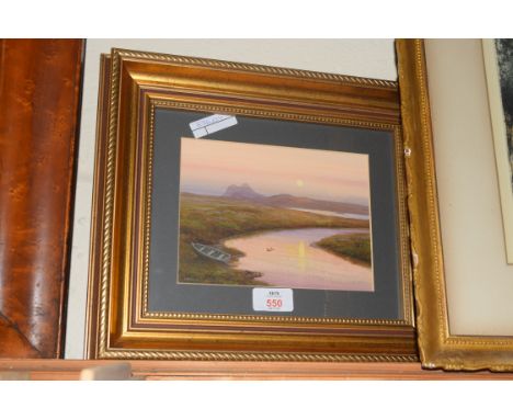 GORDON RENNIE EVENING LIGHT GOUACHE FRAMED AND GLAZED