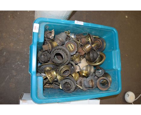 BOX OF OIL LAMP PARTS
