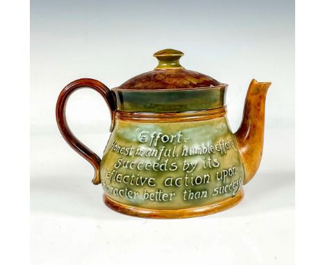 A lidded stoneware pot featuring a raised portrait of William Ewart Gladstone; green and brown coloration. Inscription to ver