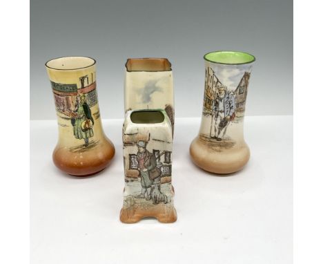Lot includes Bill Sykes, Little Nell, Old Peggoty and The Roman Gate. Colored in browns and greens. Royal Doulton Dickens War