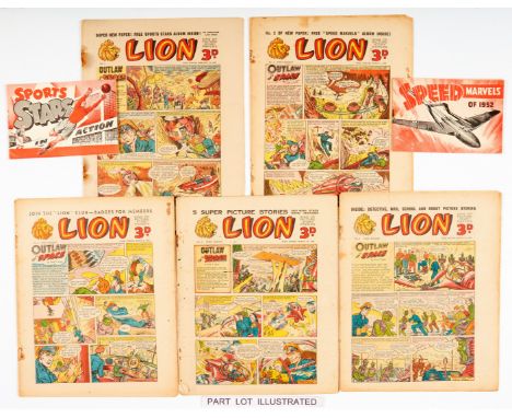 Lion (1952-53) 1-50. With all free gifts (for Nos 1, 2, 31 &amp; 32). Starring Captain Condor by Frank S Pepper and Ron Forbe