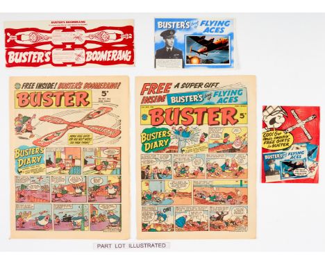 Buster (1962) 6 Jan-29 Dec. Complete year with all free gifts. Buster's Boomerang (5 May), Buster's Book of Flying Aces with 