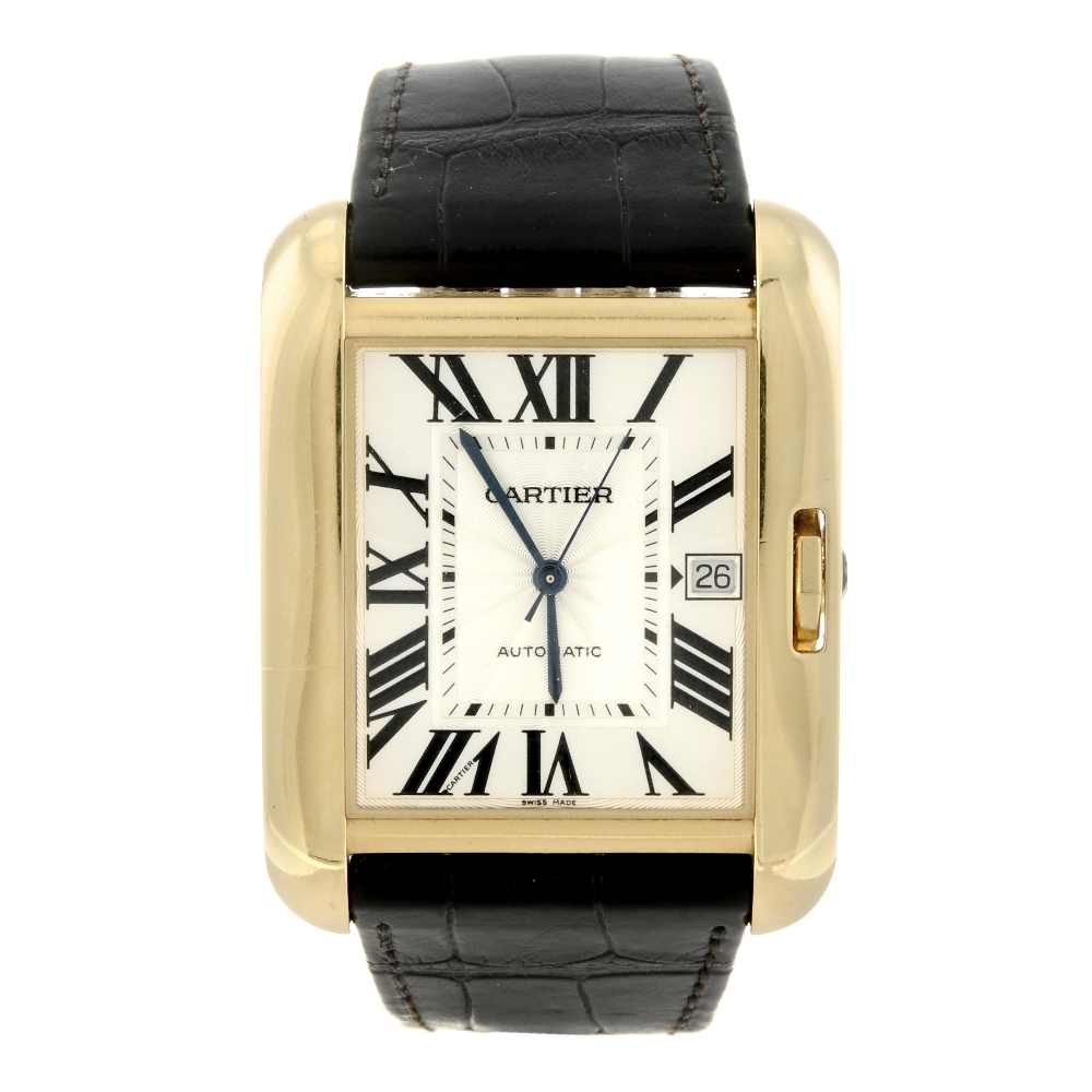 CARTIER - a Tank Anglaise wrist watch. 18ct yellow gold case with ...