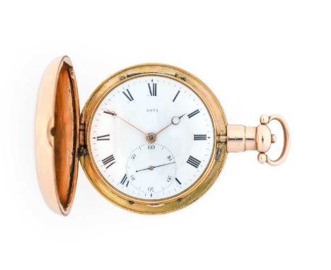 McCabe: An 18 Carat Gold Full Hunter Duplex Pocket Watch, signed Jas McCabe, Royal Exchange, London, 1810, single chain fusee