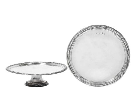 A Pair of William III Silver Tazze,  by Joseph Sheene, London, 1698 each circular dish on spreading trumpet foot, the foot an