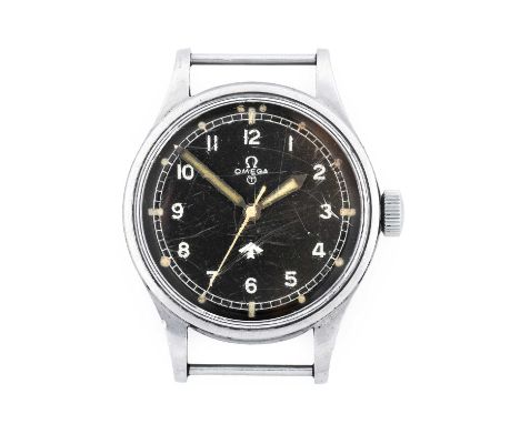 Omega: A British Military Royal Air Force Stainless Steel Centre Seconds Wristwatch, signed Omega, ref: 2777-1, known by coll