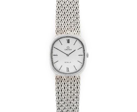 Omega: An 18 Carat White Gold Wristwatch, signed Omega, model: De Ville, ref: 8301, 1973, (calibre 620) manual wound lever mo