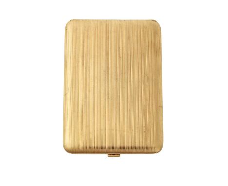 A Continental or American Gold Cigarette-Case,  With English Import Marks for the London Assay Office, London, 1943, 14ct obl
