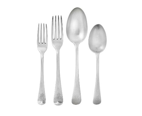 A Victorian Silver Table-Service,  by Mappin and Webb Ltd., Sheffield, 1899 and 1900 Old English pattern, engraved with an in
