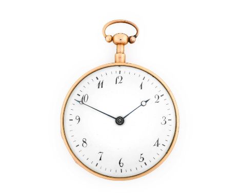 Rossel: An 18 Carat Gold Open Faced Duplex Quarter Repeater Pocket Watch, signed Rossel a Rouen, circa 1820, duplex movement,