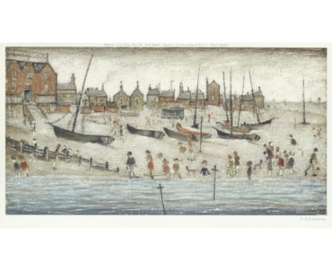 Laurence Stephen Lowry R.A. (British, 1887-1976)Deal Beach; Deal Sketch Two offset lithographs printed in colours, 1973, each