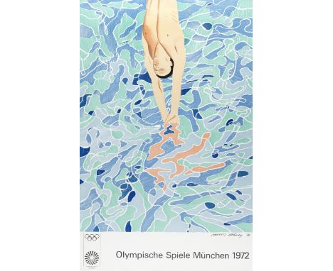 David Hockney R.A. (British, born 1937)Olympische Spiele München 1972 Lithographic poster printed in colours, 1970, on wove, 