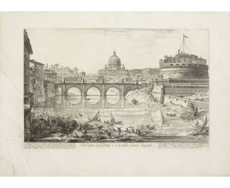 Giovanni Battista Piranesi (1720-1778)Seven Plates, from Vedute di Roma (Hind  18,29,33,34,37,42,53) Veduta di Piazza di Spag
