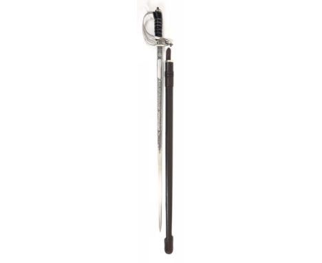 Welsh Guards Elizabeth II Officer's sword by Wilkinson. Parade condition example, the blade etched with the regimental crest,