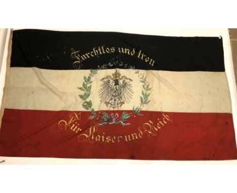WW1 Imperial German Veterans Large Flag.  This large cotton printed Imperial Flag is printed single sided with a large Imperi