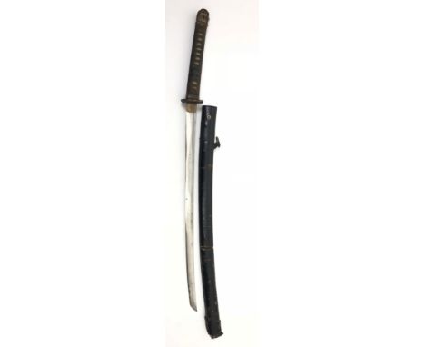 WW2 Japanese Katana Officer's Sword. Smith Signed with Arsenal Stamps  This example with a 26 inch single edged blade.  The t