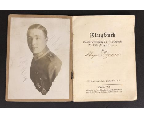 1917 German Imperial Air Service Pilot's Log Book.  Rare example of the official Pilots log book, printed in Berlin 1916. Com
