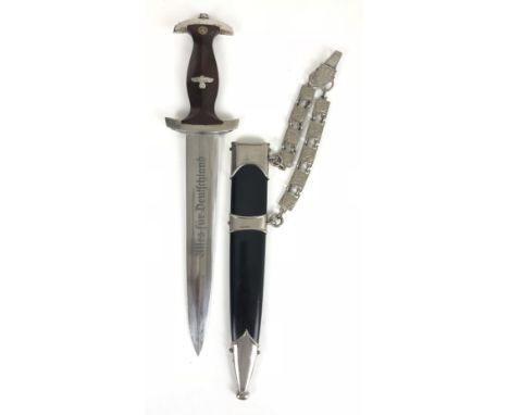 German Third Reich 1936 NSKK Leader's dagger by Eichkorn, Solingen.  Fine rare example with nickel plated mounts, the blade e