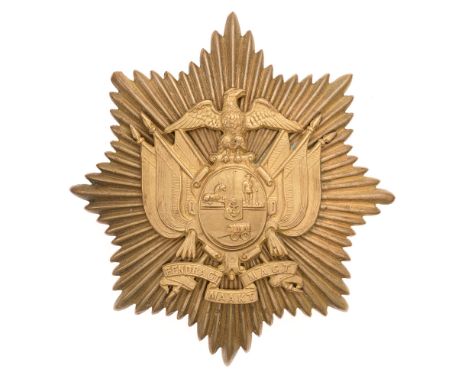 Transvaal Stats Artillerie South African helmet plate badge c. 1874-1901  Good rare British made die-stamped gilt washed star