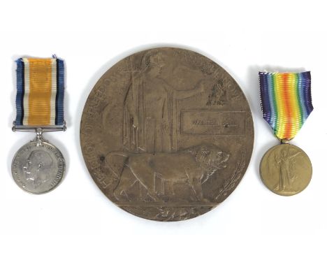 WW1 9th Bn Liverpool Regiment 1918 Casualty Medals.  Awarded to 53343 PTE W BELL L'POOL R :British War Medal, Victory Medal, 