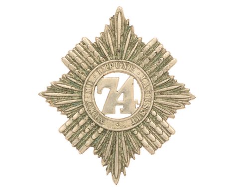74th (Highlanders) Regiment Victorian Scottish glengarry badge c. 1874-81.  Good scarce die-stamped white metal Thistle star 