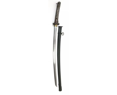 Japanese Army WW2 NCO's Sword. Good example of the NCO pattern. The single edged curved blade, with full length fuller and st