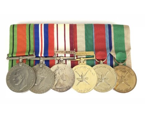 Royal Navy "Canal Zone" Oman Medal Group of Six Medals  Awarded to "MX789424 L R ALTON SPO RN"Comprising:Defence Medal, War M