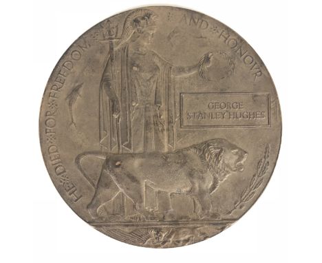 1/6th Bn Liverpool Regiment unique name WW1 Memorial Plaque.  Issued to commemorate George Stanley Hughes who paid the ultima