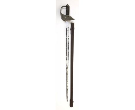 Elizabeth II Infantry Officer Pattern Sword.  This example with a plain straight blade. The hilt of the regulation pattern in