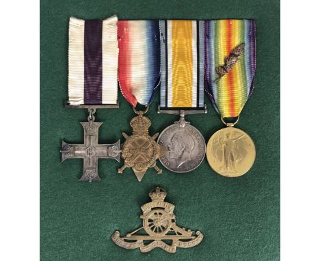 WW1 Royal Field Artillery 1916 Battle of the Somme Military Cross Group of Four Medals.  Awarded to Captain Robert Crosbie Lo